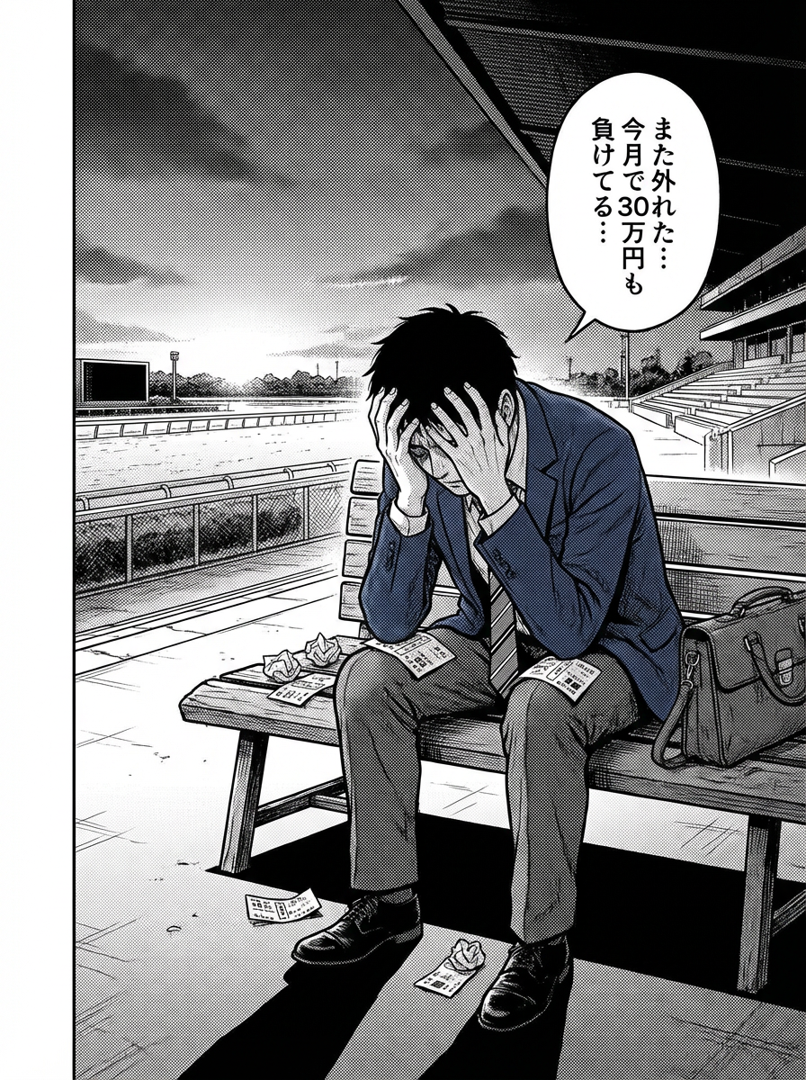 競馬で負け続ける主人公の絶望